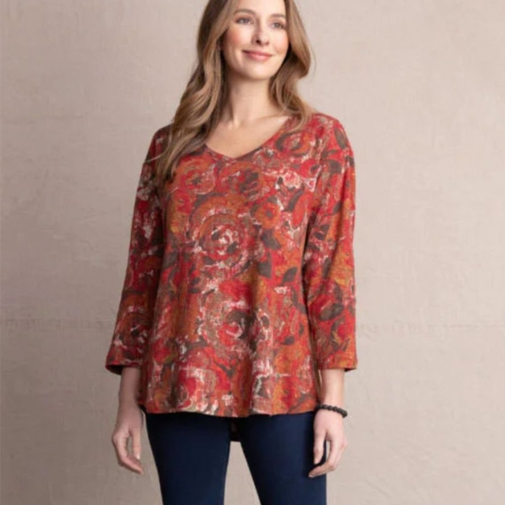 HABITAT Spiced Floral Print Top Sz‎ S